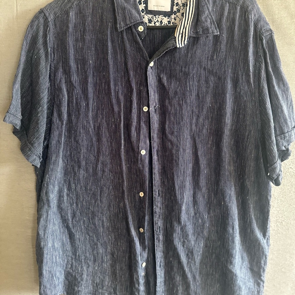 Denim & Flower Dark Blue Casual Button Down Shirt